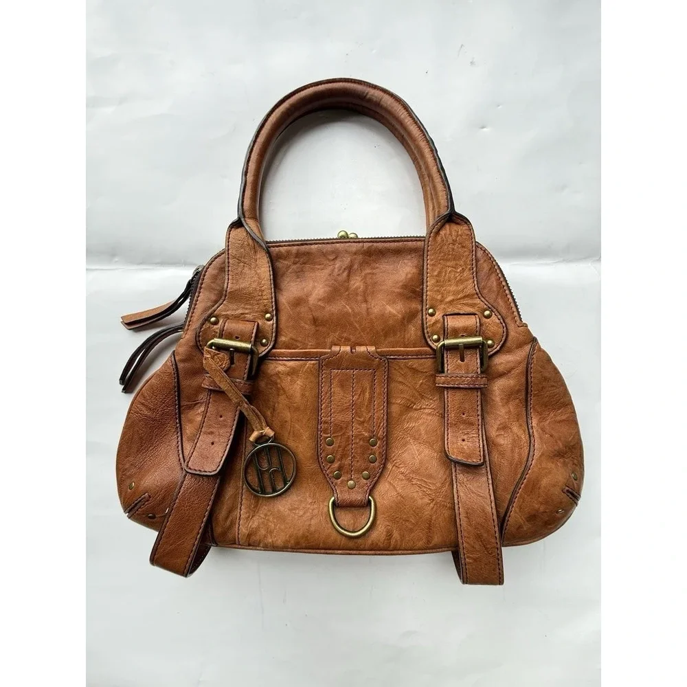 Vintage Hayden Harnett Shoulder Bag Brown Leather